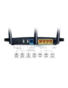 Wifi-ap 900mb dualband simultaneo router tp-link ipv6 3t3r ant. duales alta ganancia 2 x puerto usb 2