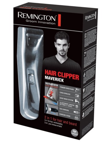Remington HC5750 Titanium - Cortapelos para cabello y barba