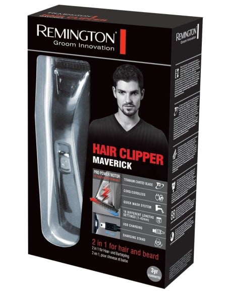 Remington HC5750 Titanium - Cortapelos para cabello y barba