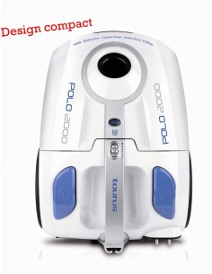 Taurus Polo 2000 - Aspirador con bolsa 2 L, 2000 W, filtro HEPA, diseño compacto, color blanco
