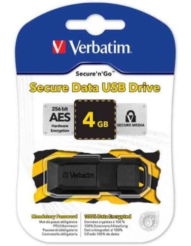 Verbatim 4GB Secure Data - Memoria USB de 4 GB negro