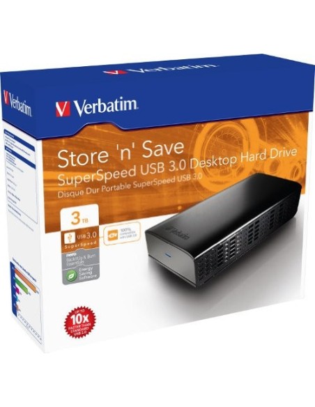 Verbatim 47673-YVE - Disco duro externo de 3000 GB, color negro: Kiwiku.com: Informática