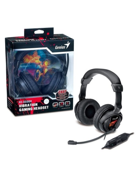 Genius HS-G500V - Auriculares de diadema cerrados (con micrófono, con vibración, especial videojuego