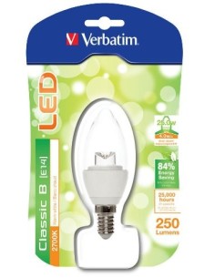 Verbatim LED Classic B - Lámpara LED (Blanco cálido, Transparente, Color blanco, 50 - 60 Hz, 3.6 cm, 10 cm, 40g): Kiwiku.com: Ho