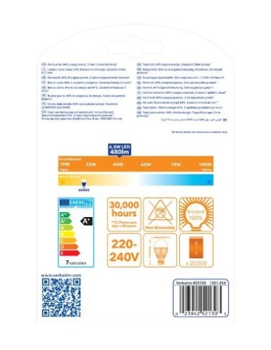 Verbatim Classic A, 6.5W - Lámpara LED (6.5W, A+, 220V): Kiwiku.com: Hogar