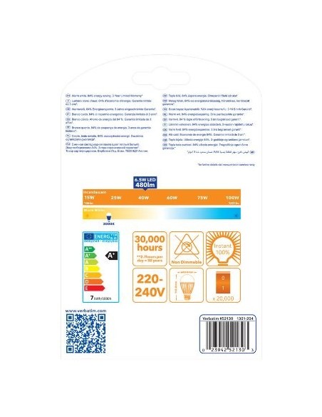 Verbatim Classic A, 6.5W - Lámpara LED (6.5W, A+, 220V): Kiwiku.com: Hogar