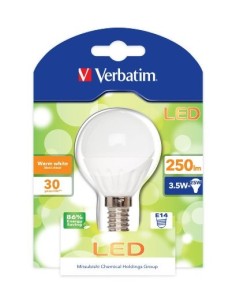 Verbatim E14 3.5W - Lámpara LED MINIGLO E14 3.5W 3000K WW 250LM