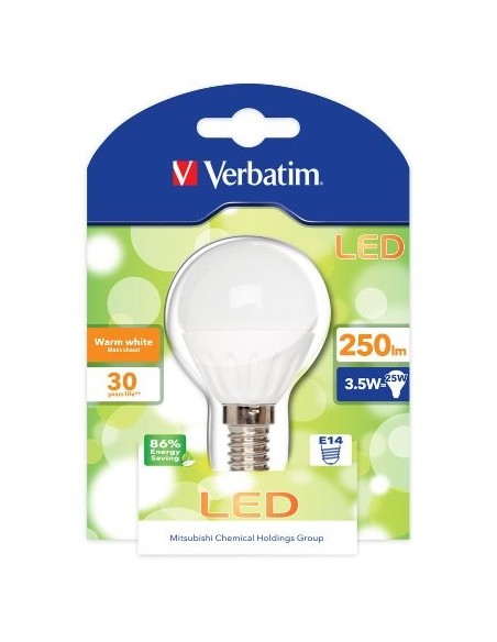 Verbatim E14 3.5W - Lámpara LED MINIGLO E14 3.5W 3000K WW 250LM