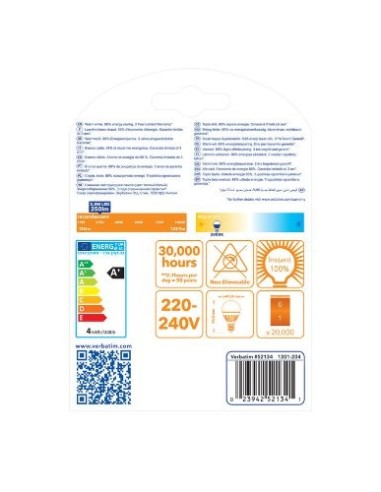Verbatim E14 3.5W - Lámpara LED MINIGLO E14 3.5W 3000K WW 250LM