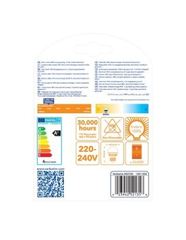 Verbatim E27 3.5W - Lámpara LED MINIGLO E27 3.5W 3000K WW 250LM