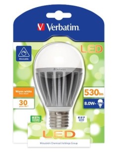 Verbatim 52148 energy-saving lamp - Lámpara LED (Blanco cálido, A, 50/60 Hz, 11.2 cm, 6 cm, 6 cm): Kiwiku.com: Hogar