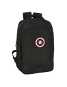 Safta Mochila para Portátil y Tablet Con Salida Usb Capitán América Negro