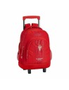 Safta Mochila Escolar Con Ruedas Compact Real Sporting de Gijón Rojo