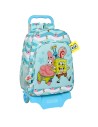 Safta Mochila 42cm Con Carro Extraible de Bob Esponja Stay Positive