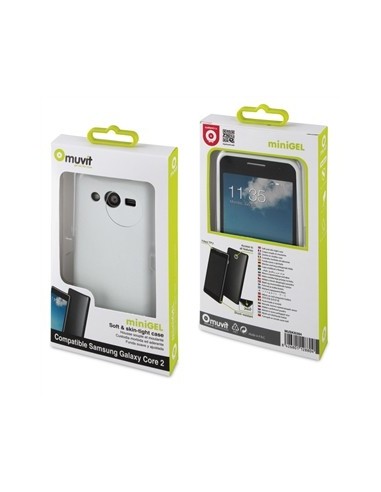 Muvit MUSKI0394 - Funda de minigel para Samsung Galaxy Core 2, blanco - Electrónica - Kiwiku.com