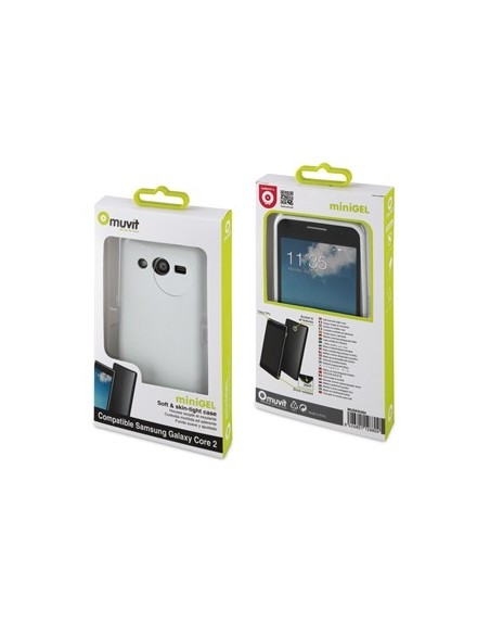 Muvit MUSKI0394 - Funda de minigel para Samsung Galaxy Core 2, blanco - Electrónica - Kiwiku.com