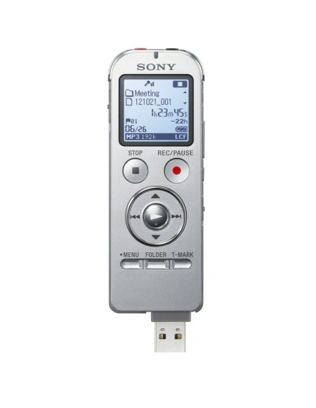 Sony ICDUX533S.CE7 - Grabadora de voz estéreo, reproductor de música y USB 3 en 1, color plateado: Kiwiku.com: Oficina y papele