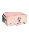 Safta Portatodo Doble Santoro Swan Lake Gris Rosa 21,5 X 10 X 8 Cm