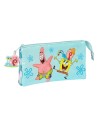 Safta Estuche Portatodo Triple de Bob Esponja Stay Positive