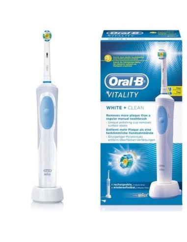 Oral-B - Cepillo de dientes recargable Vitality 3D White - con temporizador integrado: Kiwiku.com: Salud y cuidado personal