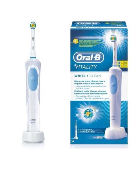 Oral-B - Cepillo de dientes recargable Vitality 3D White - con temporizador integrado: Kiwiku.com: Salud y cuidado personal
