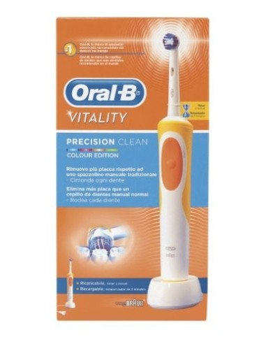 Oral-B - Cepillo de dientes recargable Vitality Precision Clean - con temporizador integrado, naranja: Kiwiku.com: Salud y cuid