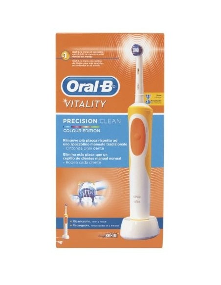 Oral-B - Cepillo de dientes recargable Vitality Precision Clean - con temporizador integrado, naranja: Kiwiku.com: Salud y cuid
