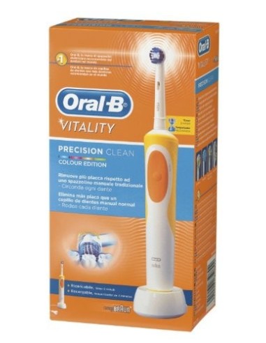 Oral-B - Cepillo de dientes recargable Vitality Precision Clean - con temporizador integrado, naranja: Kiwiku.com: Salud y cuid