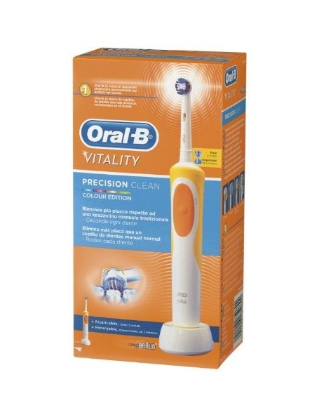 Oral-B - Cepillo de dientes recargable Vitality Precision Clean - con temporizador integrado, naranja: Kiwiku.com: Salud y cuid
