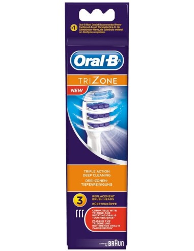 Oral-B - Pack de 3 cabezales para cepillos de dientes recargables - TriZone: Kiwiku.com: Salud y cuidado personal