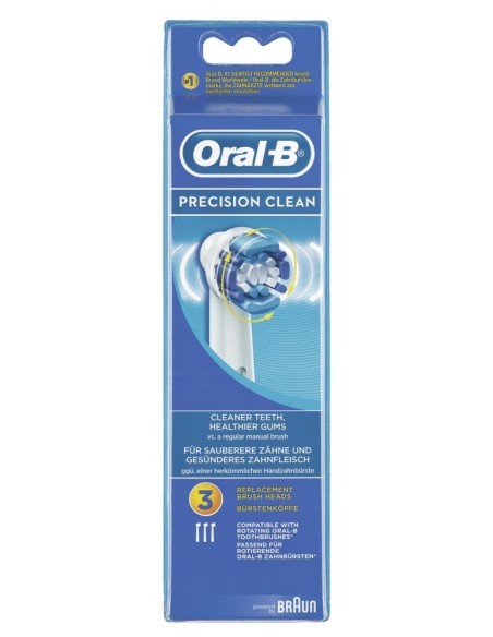 Oral-B - Pack de 3 cabezales para cepillos de dientes recargables - Precision Clean EB20: Kiwiku.com: Salud y cuidado personal