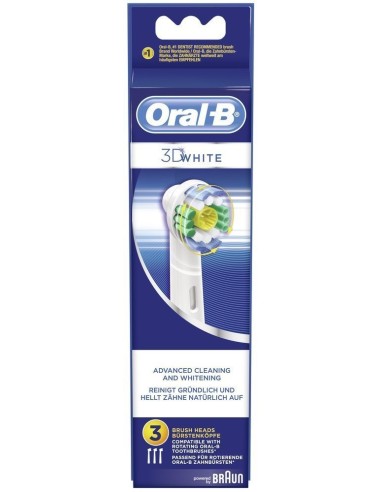 Oral-B 3DWhite EB18 - Pack de 3 cabezales para cepillos de dientes recargables: Kiwiku.com: Salud y cuidado personal