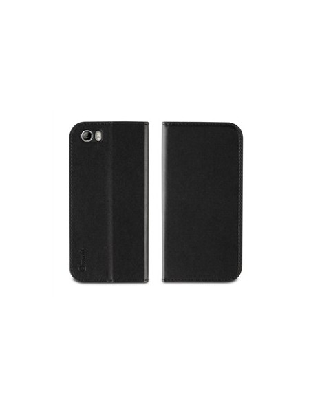 Kazam KASNS0001 - Funda wallet folio con función de soporte y tarjetero, negro + protector de pantalla para Kazam Thunder Q 4.5