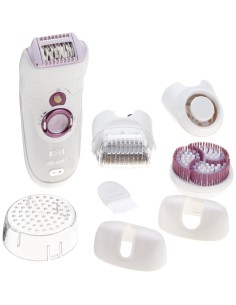 Braun 7951 Skin Spa - Depiladora de 40 pinzas, sistema Hairlift, cabezal pivotante, luz SmartLight, sistema masaje activo, con 2