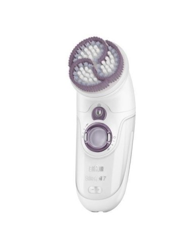 Braun 7951 Skin Spa - Depiladora de 40 pinzas, sistema Hairlift, cabezal pivotante, luz SmartLight, sistema masaje activo, con