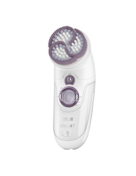 Braun 7951 Skin Spa - Depiladora de 40 pinzas, sistema Hairlift, cabezal pivotante, luz SmartLight, sistema masaje activo, con