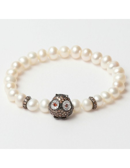 pulsera_mujer_lancaster_jla-br-owl-4-wh_marrón_blanco_plata_de_ley_16_mm_8431777835663_oferta