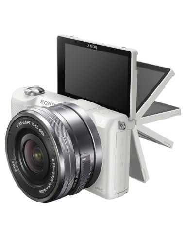 Kiwiku.com: Sony Alpha-5000 - Cámara EVIL de 20.1 Mp (pantalla articulada 3, estabilizador, vídeo Full HD, WiFi), color blanco