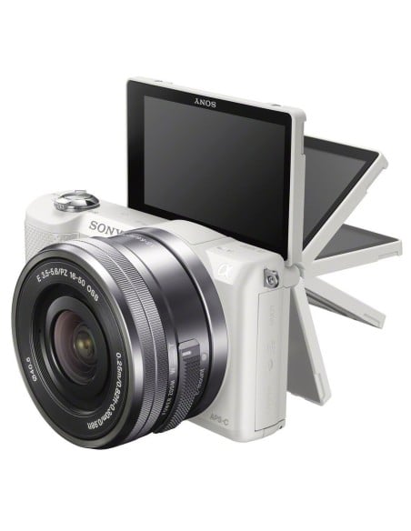 Kiwiku.com: Sony Alpha-5000 - Cámara EVIL de 20.1 Mp (pantalla articulada 3, estabilizador, vídeo Full HD, WiFi), color blanco