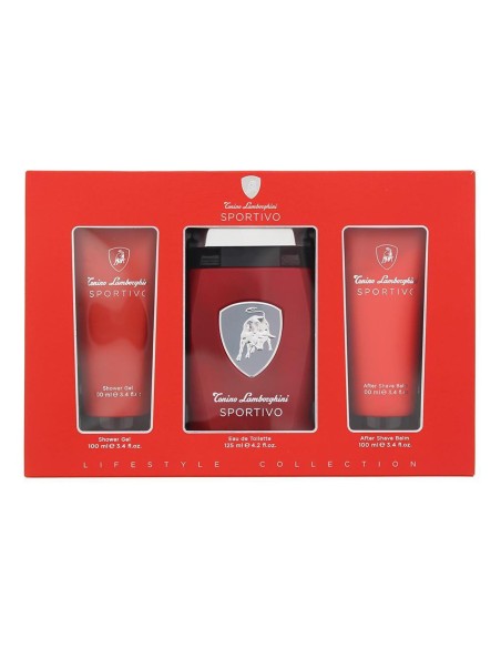 Tonino Lamborghini Sportivo Eau de Toilette 125ml Vaporizador + Gel de Baño 100ml + Balsamo After Shave 100ml