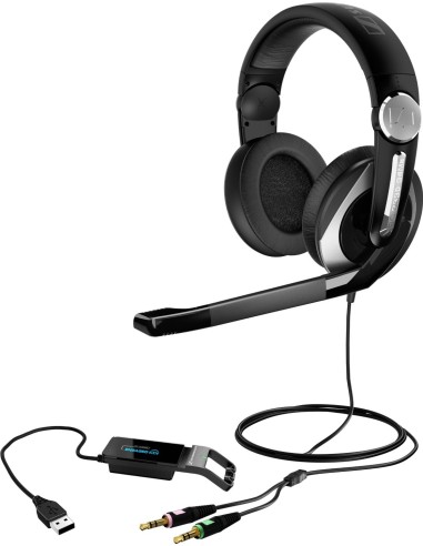 Sennheiser PC 333 D - Auriculares de diadema abiertos USB (con micrófono), negro