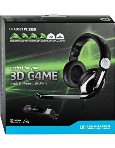 Sennheiser PC 333 D - Auriculares de diadema abiertos USB (con micrófono), negro
