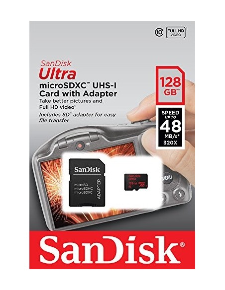 SanDisk SDSDQUIN-128G-G4 - Tarjeta microSD de 128 GB (48MB/s): Sandisk: Kiwiku.com: Informática