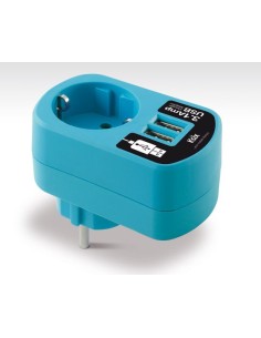 Ksix BXCDAU01AZ - Adaptador directo USB dual 3A con enchufe de red, Azul: Kiwiku.com: Electrónica