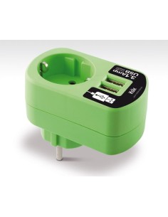 Ksix BXCDAU01V - Adaptador directo USB dual 3A con enchufe de red, Verde: Kiwiku.com: Electrónica