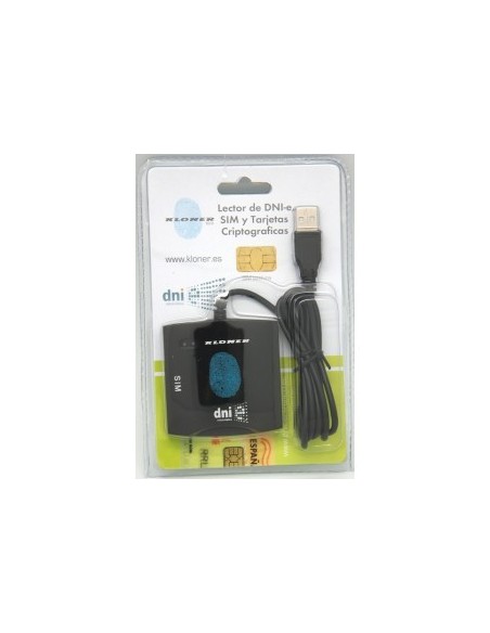 Kloner KLT0084 - Lector externo de DNI-electrónico, tarjetas criptográficas y tarjetas SIM, USB 2.0: Kiwiku.com: Informática