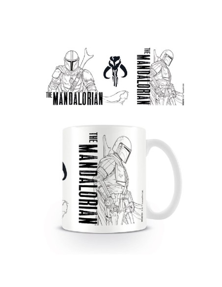 pyramid_taza_line_art_the_mandalorian_star_wars_5050574257213_oferta