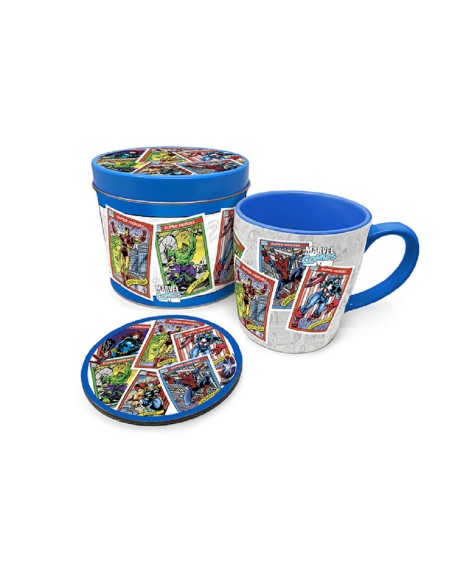 pyramid_international_lata_regalo_taza_+_posavasos_marvel_cartas_5050293855370_oferta