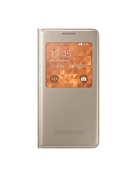 Samsung S-View - Cubierta para Samsung Galaxy Alpha G850F, dorado: Kiwiku.com: Electrónica