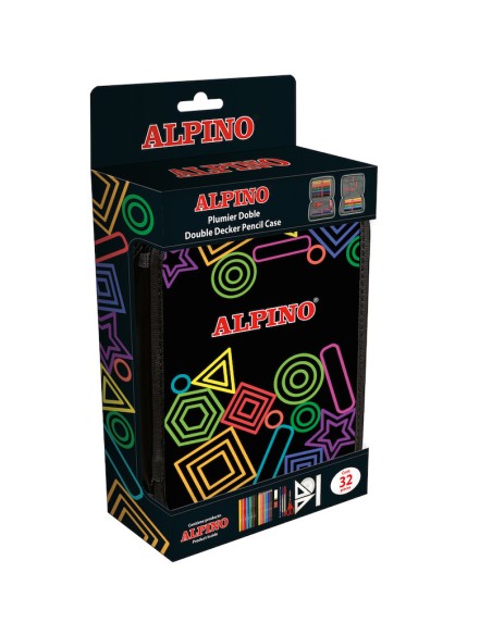 alpino_plumier_pequeño_doble_black_en_blíster_material_incluído_8413240613657_oferta